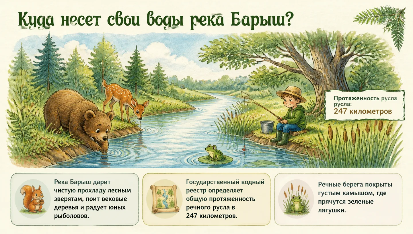 Куда несет свои воды река Барыш?