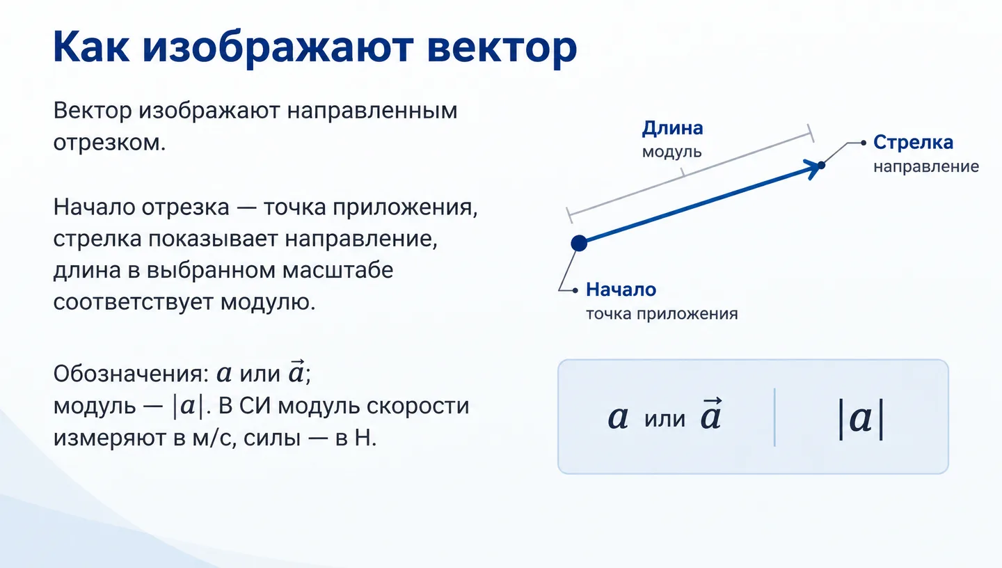 Как изображают вектор