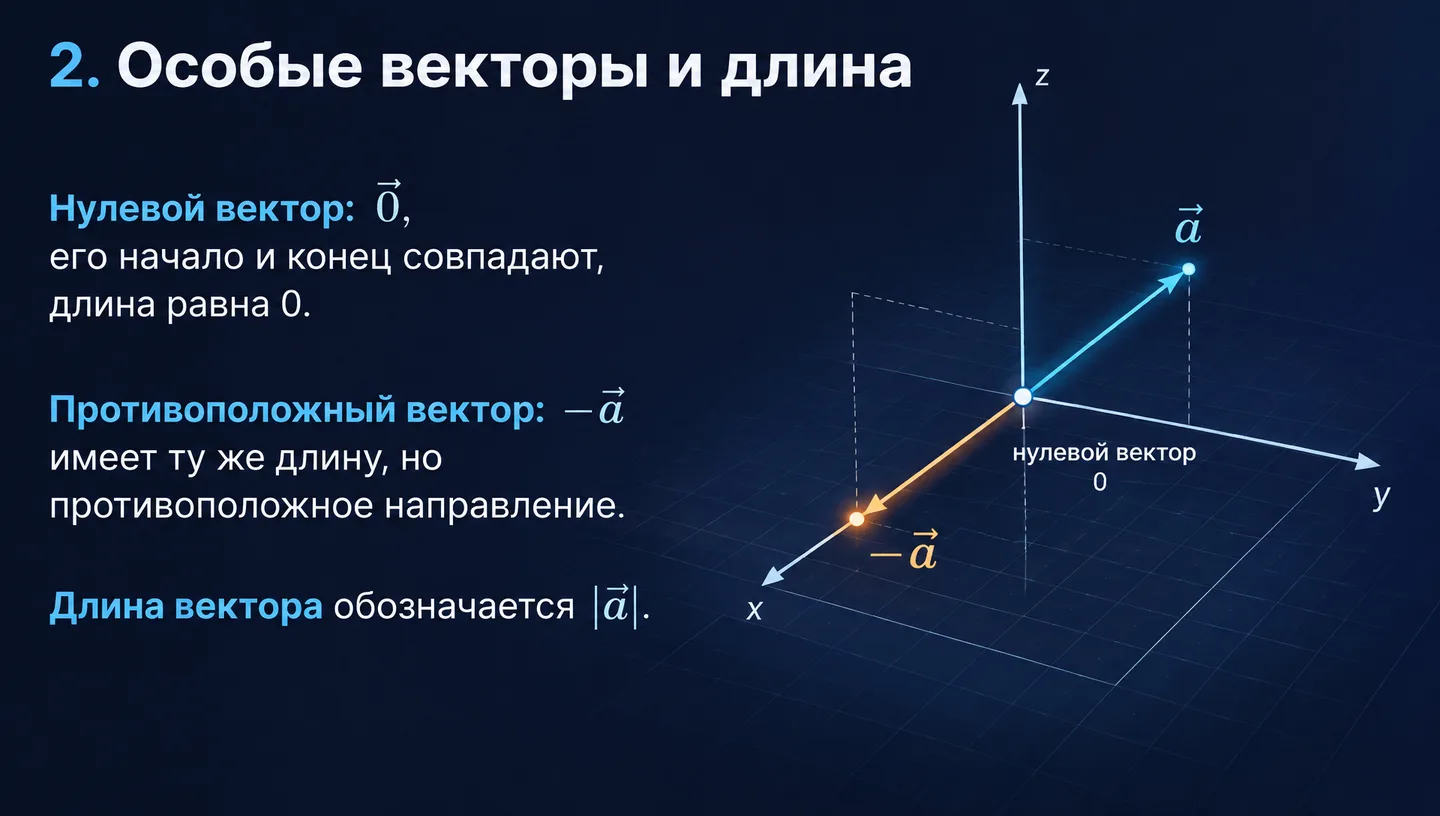 2. Особые векторы и длина