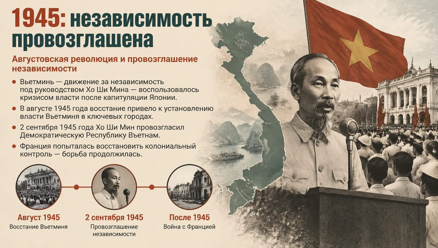 1945: независимость провозглашена