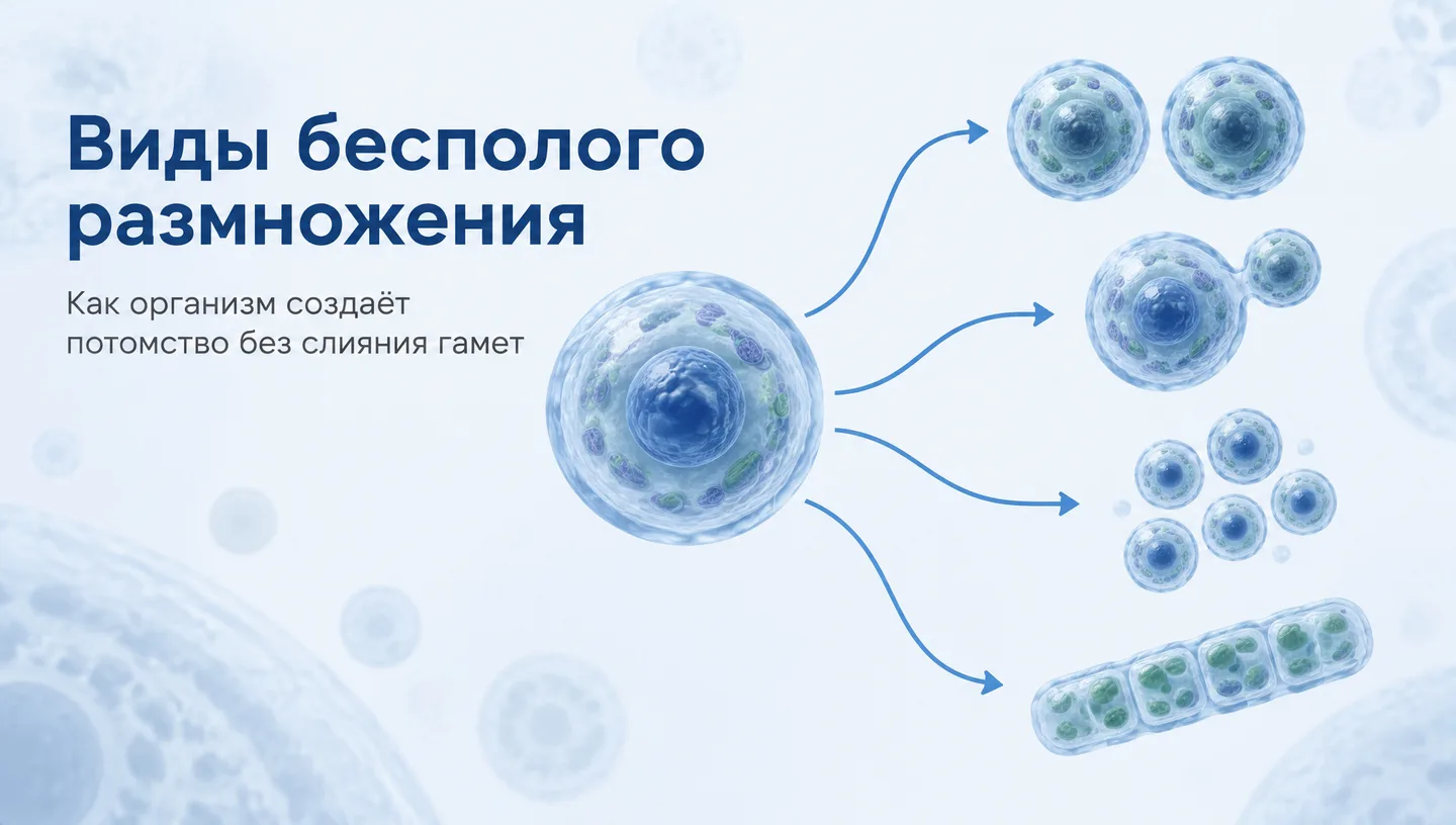 Первый слайд: Виды бесполого размножения