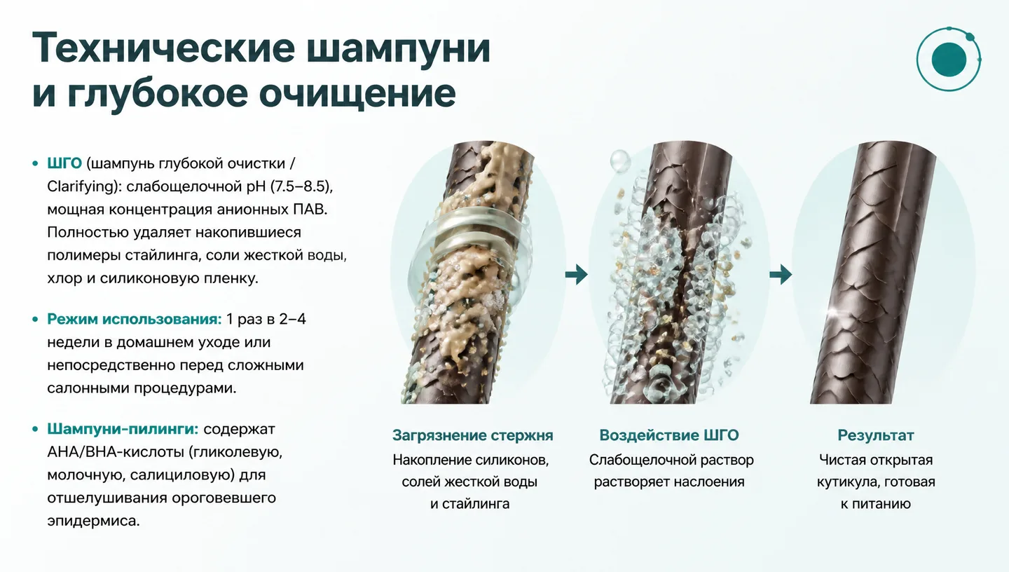 Технические шампуни и глубокое очищение