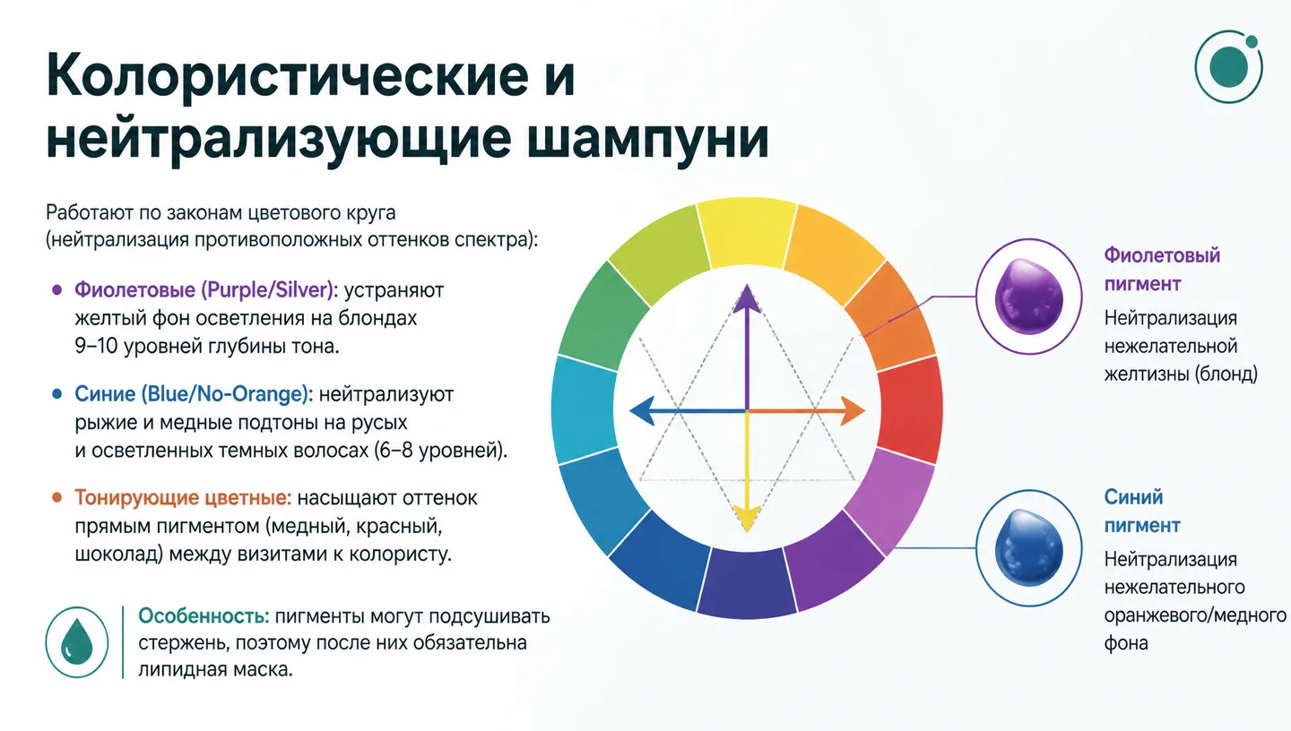 Колористические и нейтрализующие шампуни