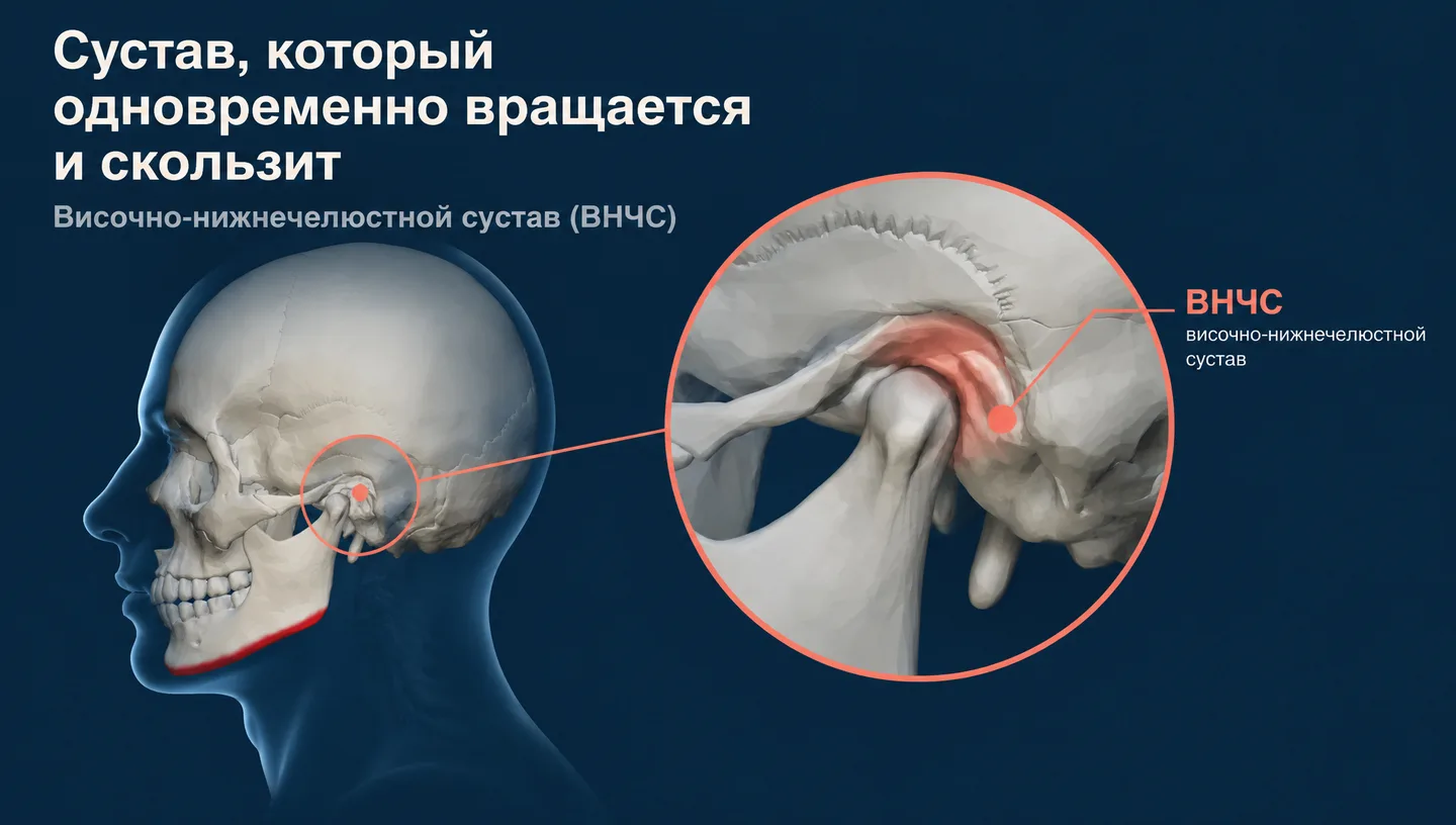 Первый слайд: Сустав, который одновременно вращается и скользит