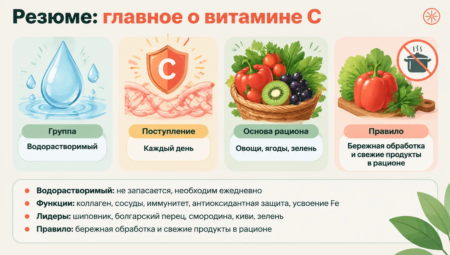 Резюме: главное о витамине C