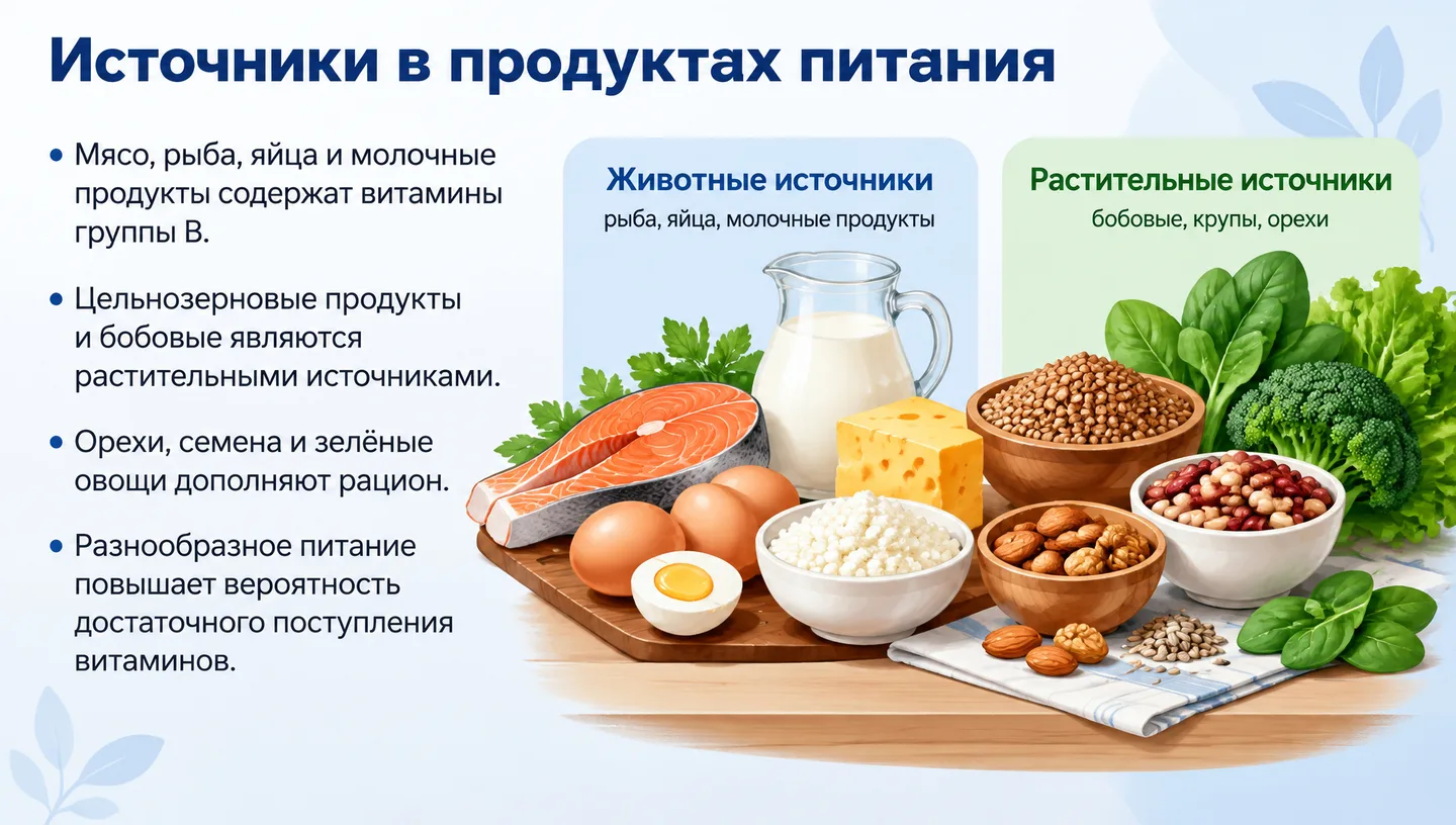 Источники в продуктах питания