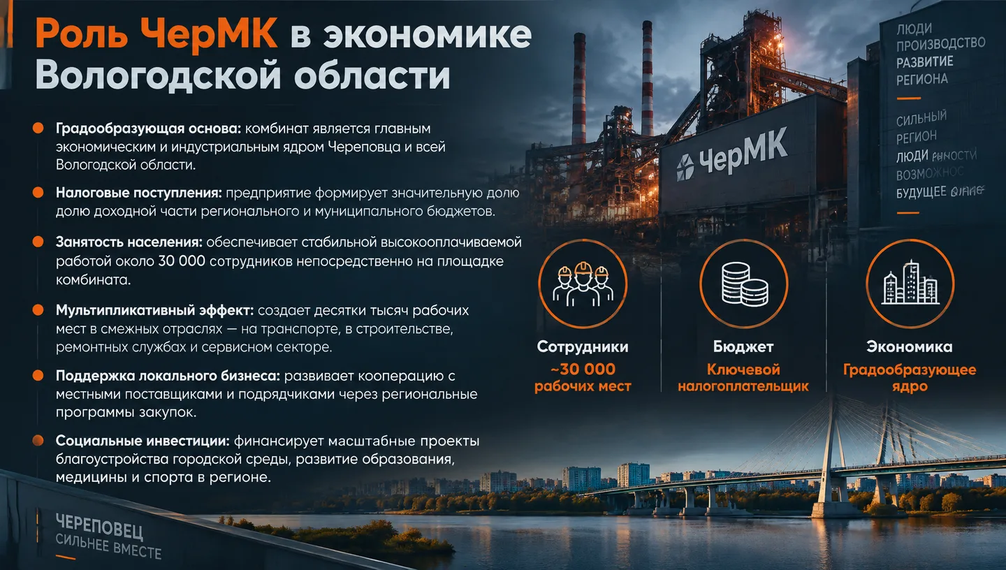 Роль ЧерМК в экономике Вологодской области