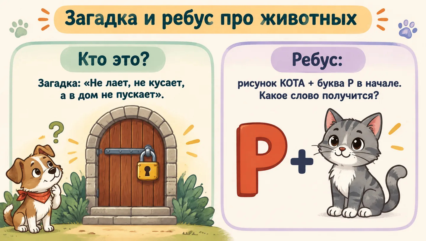 Загадка и ребус про животных
