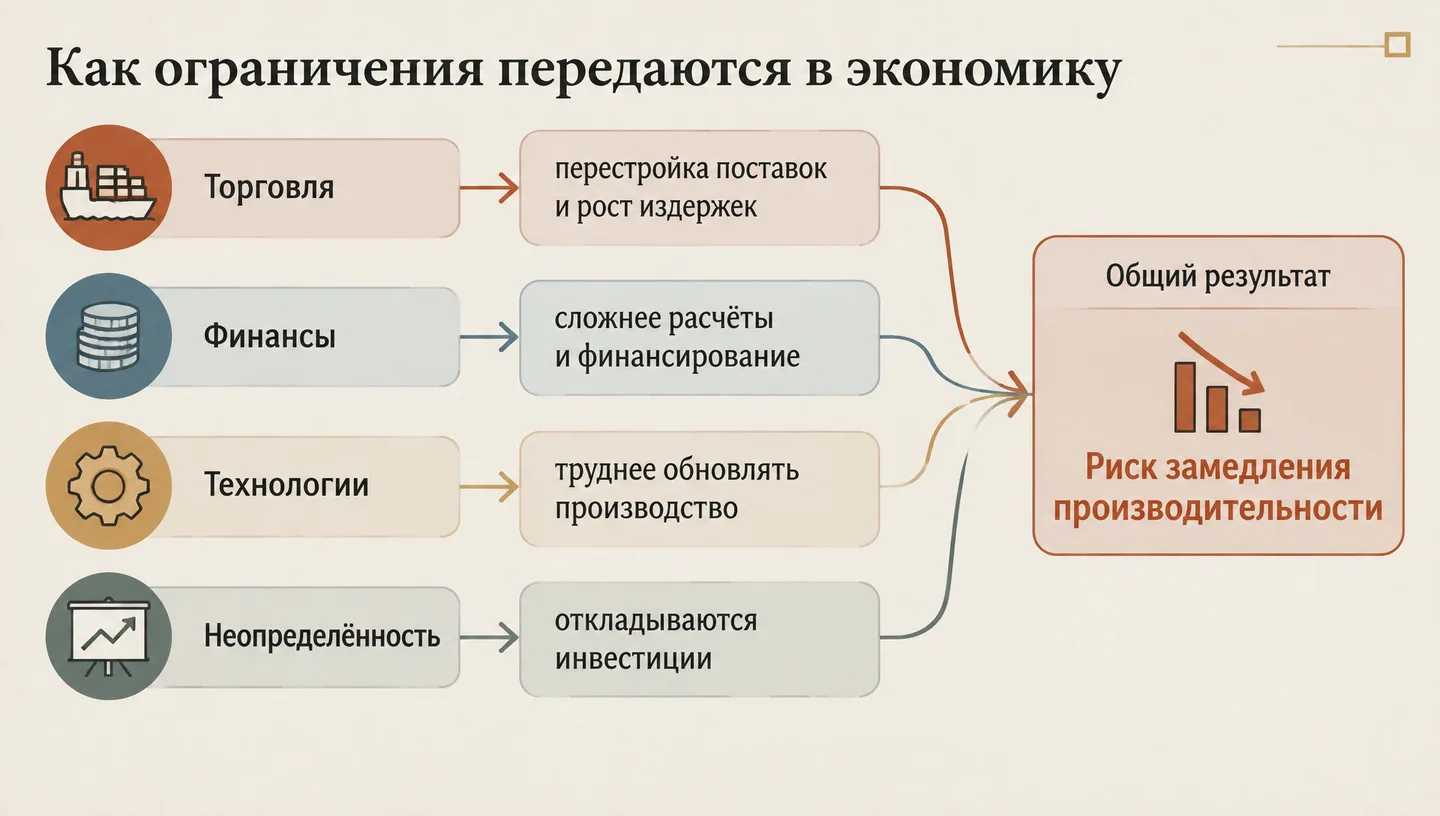 Как ограничения передаются в экономику