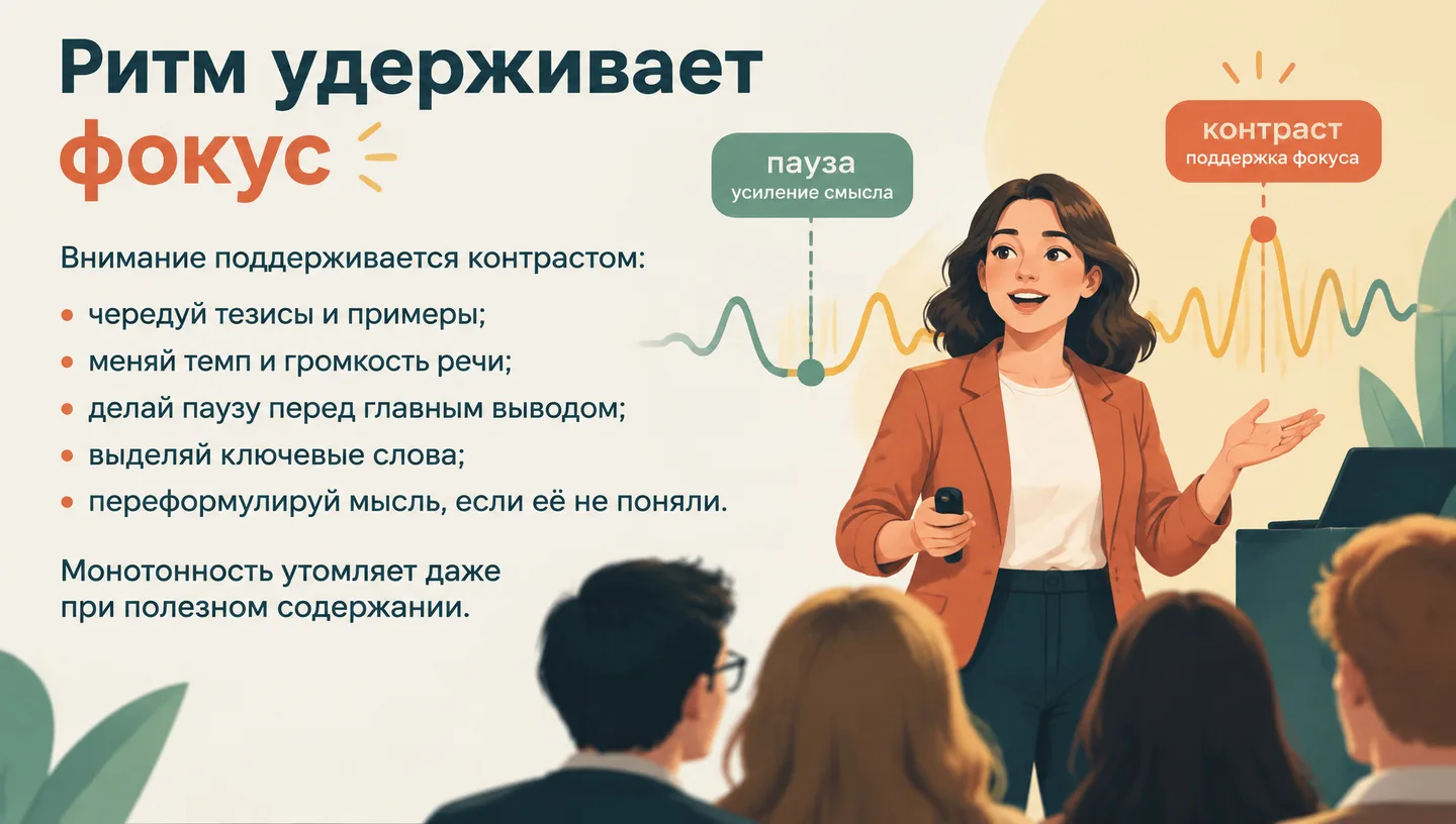 Ритм удерживает фокус