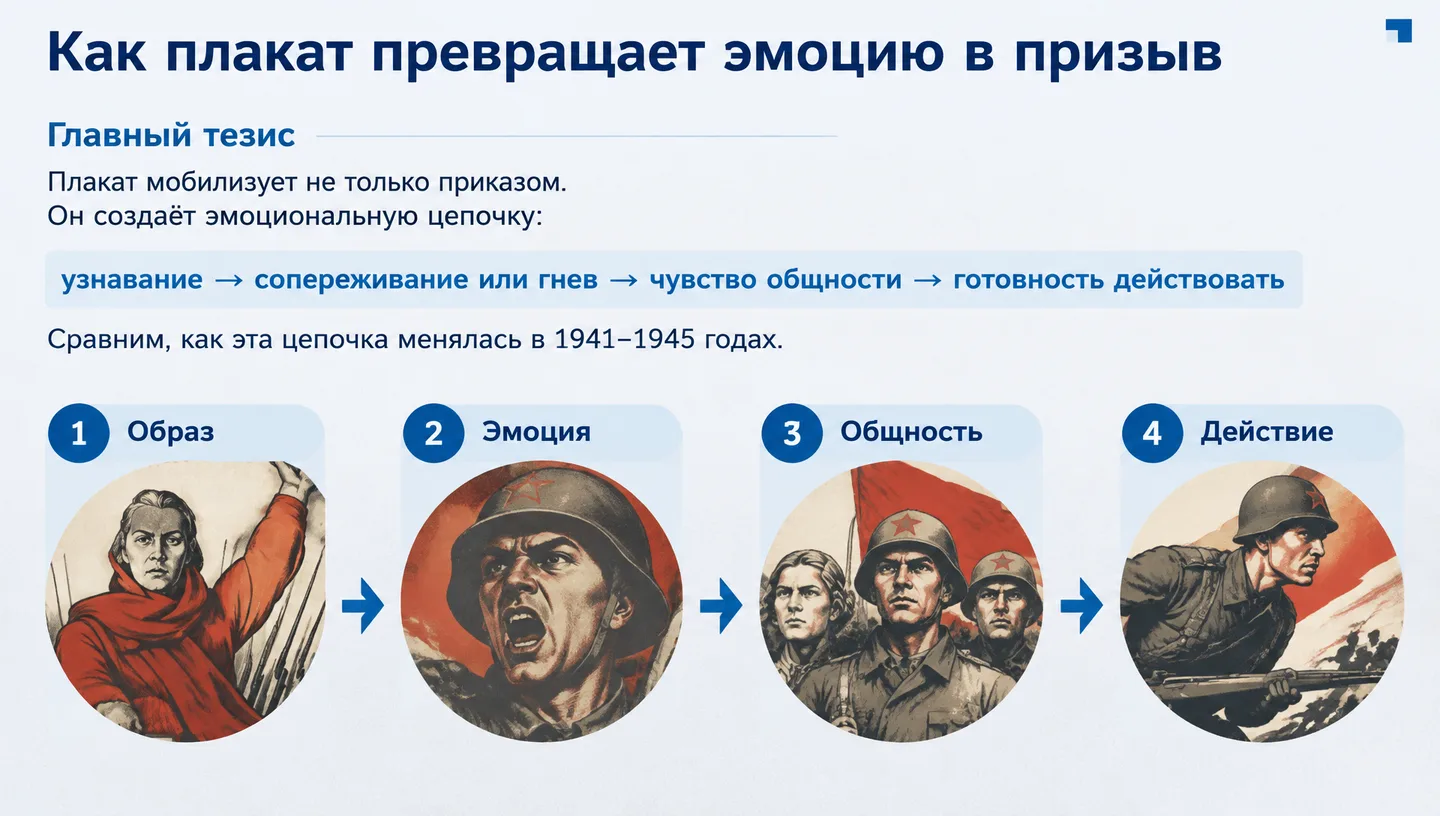 Как плакат превращает эмоцию в призыв