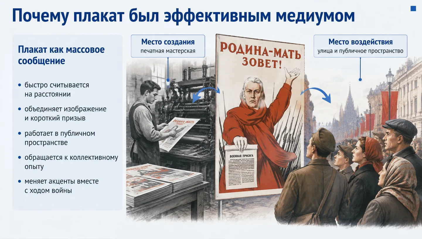 Почему плакат был эффективным медиумом