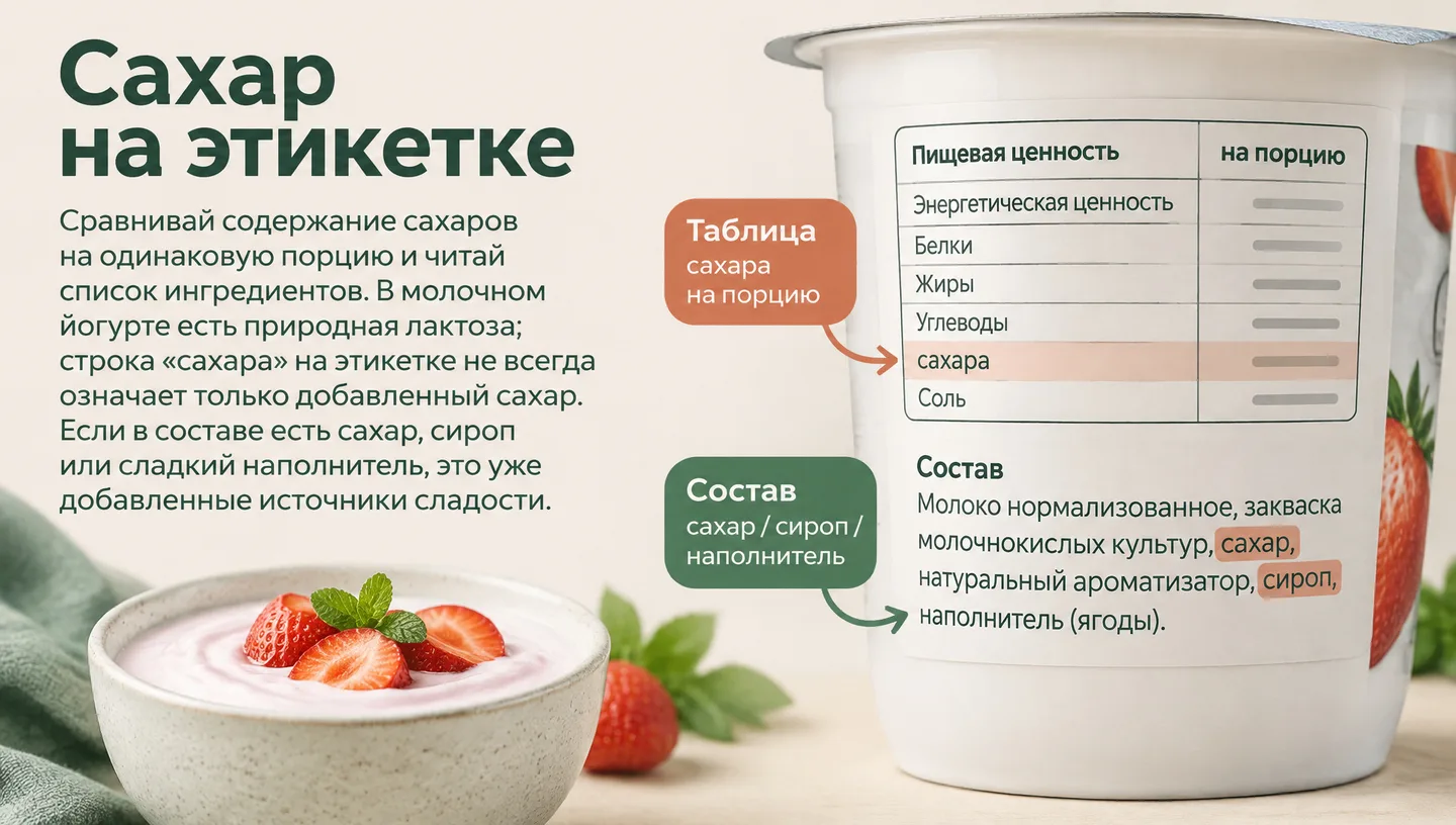 Сахар на этикетке
