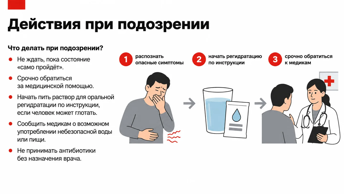 Действия при подозрении
