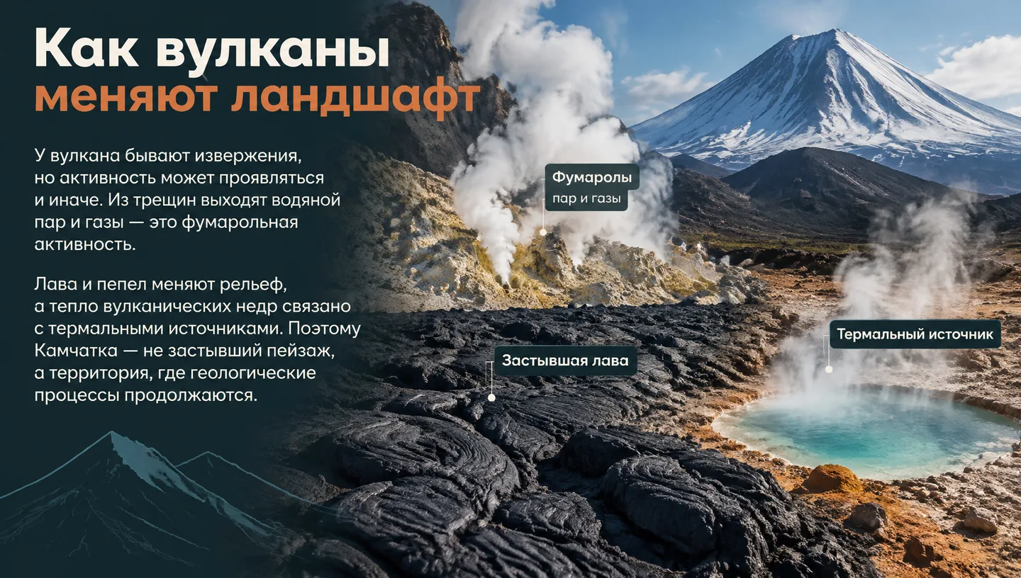 Как вулканы меняют ландшафт