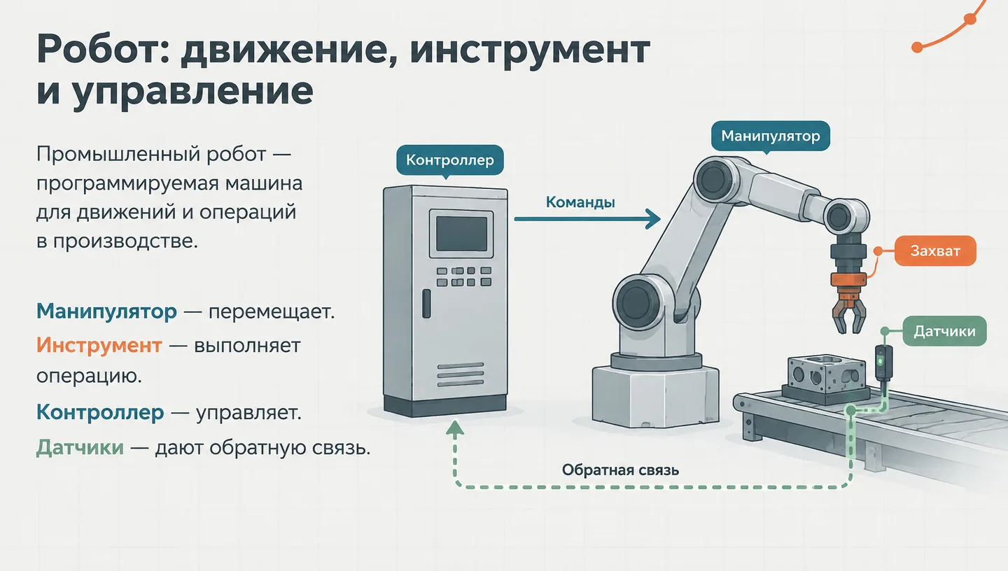 Робот: движение, инструмент и управление