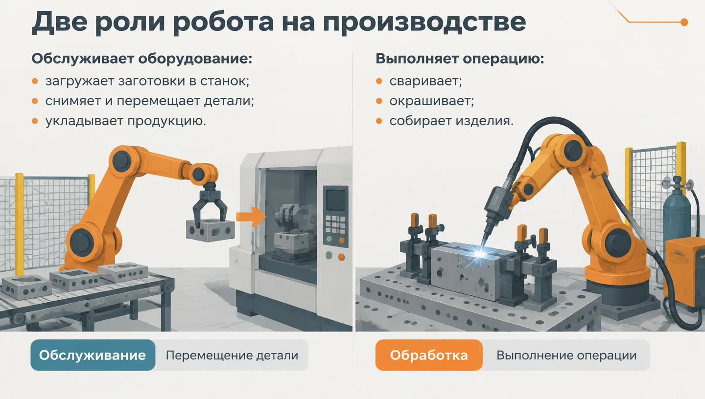 Две роли робота на производстве