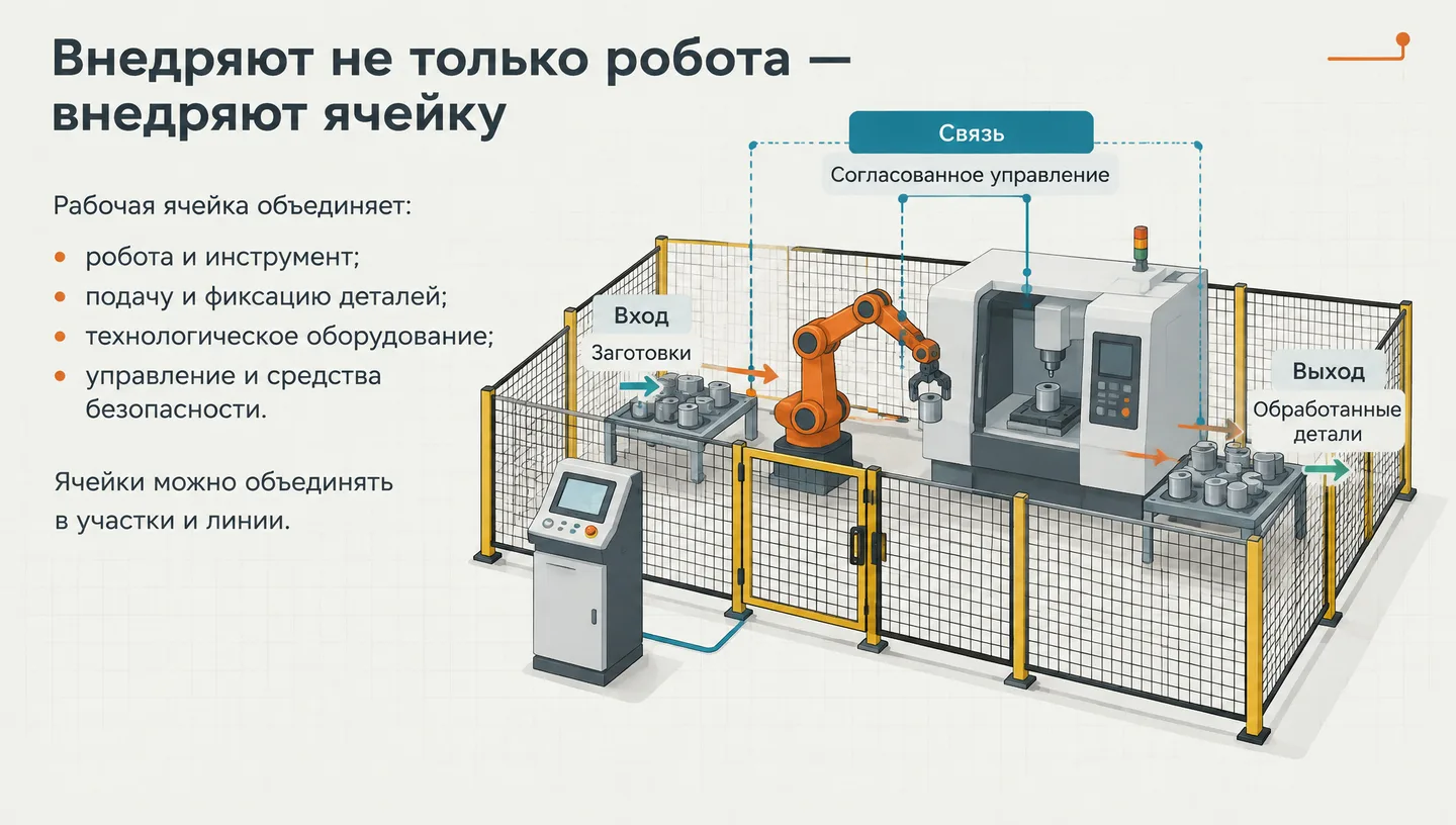 Внедряют не только робота — внедряют ячейку