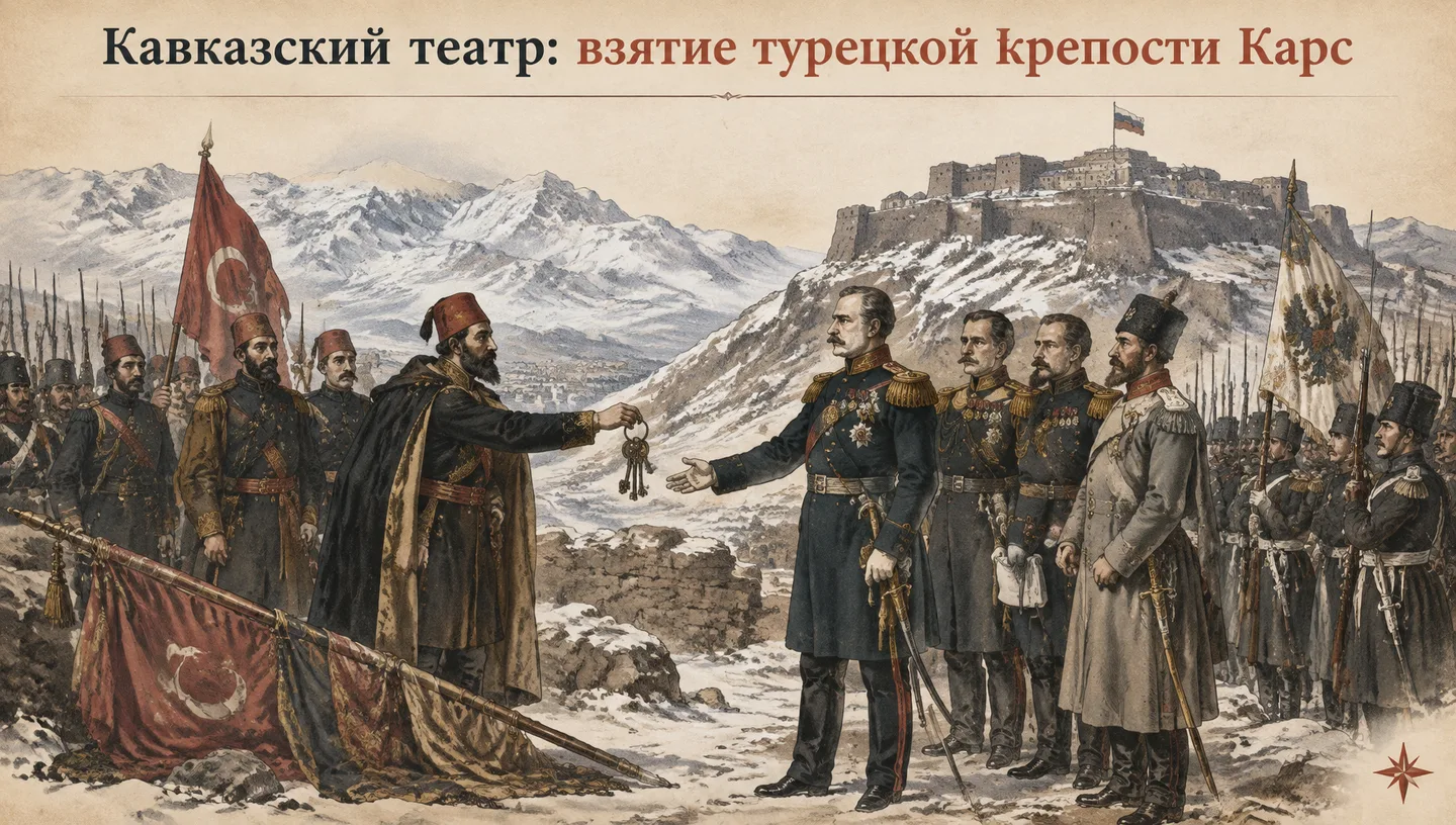 Кавказский театр: взятие турецкой крепости Карс