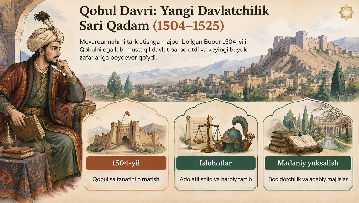 Qobul Davri: Yangi Davlatchilik Sari Qadam (1504–1525)