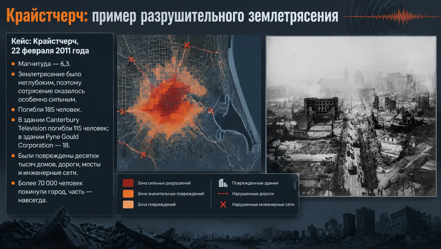 Крайстчерч: пример разрушительного землетрясения