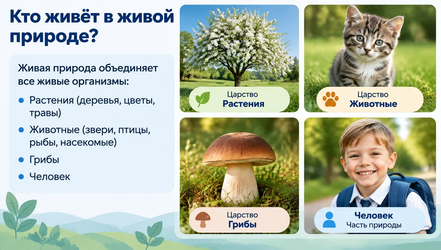 Кто живёт в живой природе?