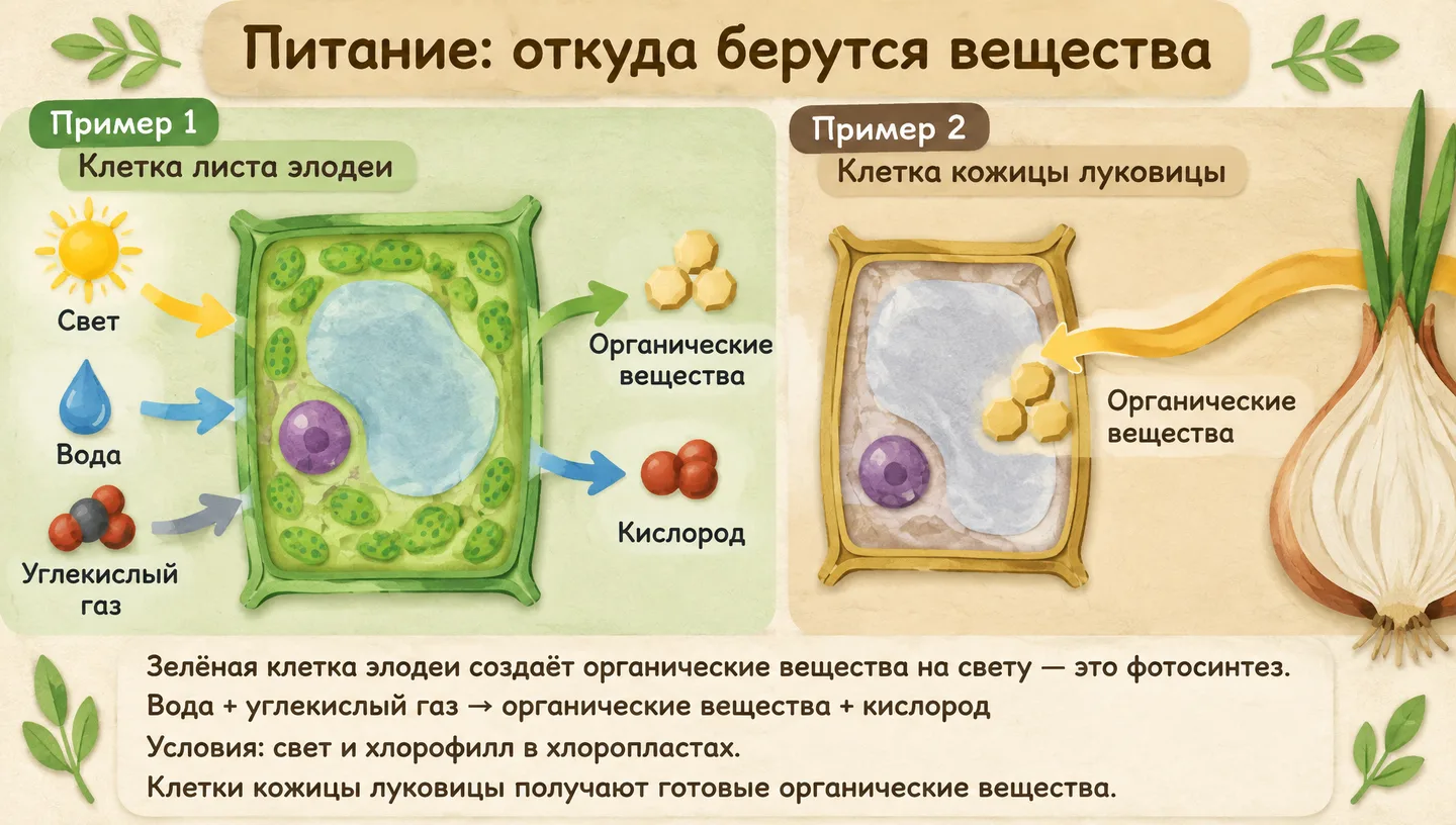 Питание: откуда берутся вещества