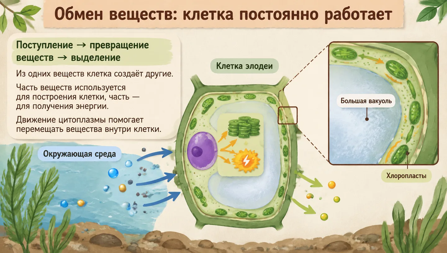 Обмен веществ: клетка постоянно работает