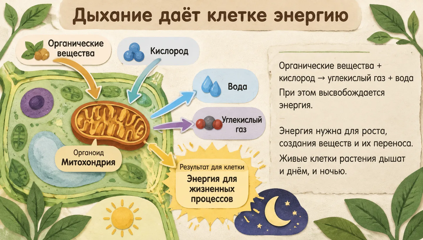Дыхание даёт клетке энергию