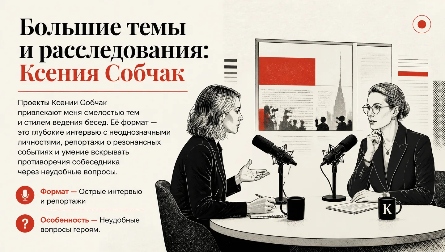 Большие темы и расследования: Ксения Собчак
