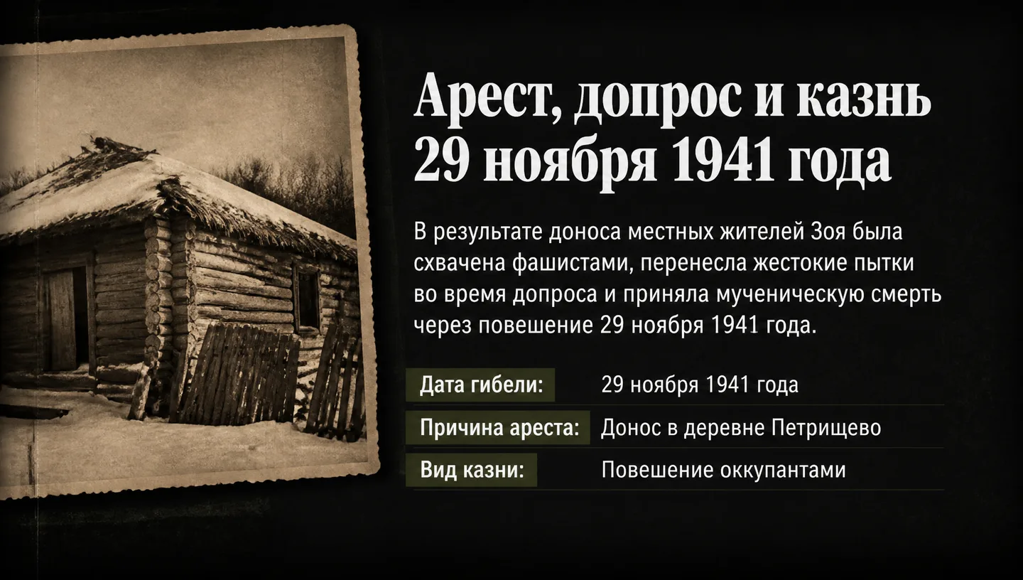 Арест, допрос и казнь 29 ноября 1941 года
