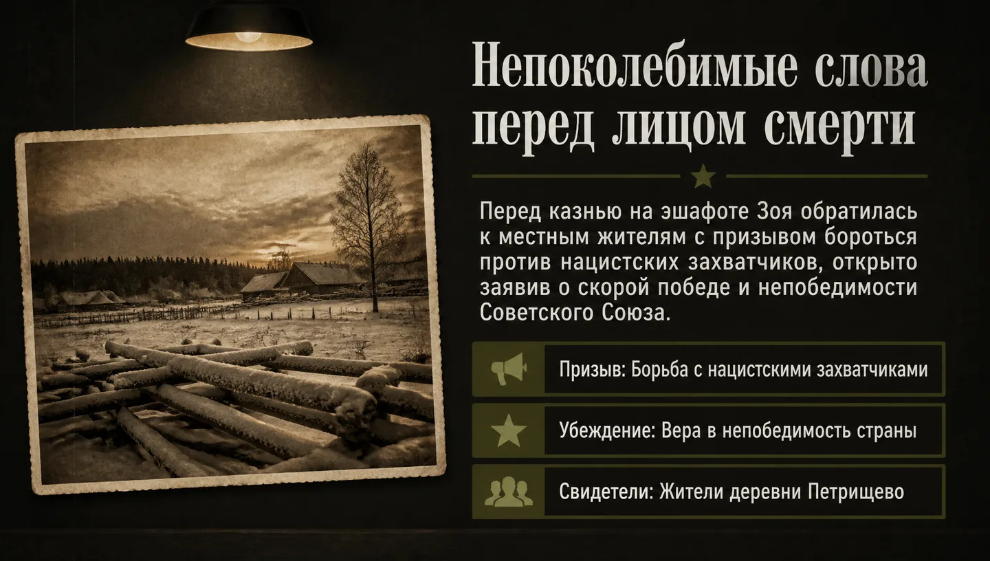 Непоколебимые слова перед лицом смерти