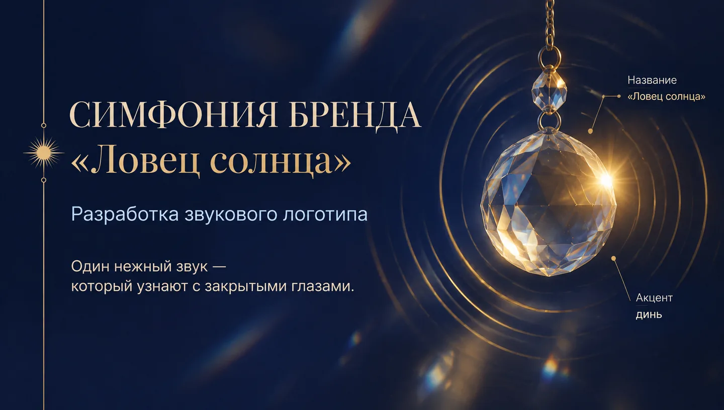 Первый слайд: Звуковой логотип «Ловец солнца»