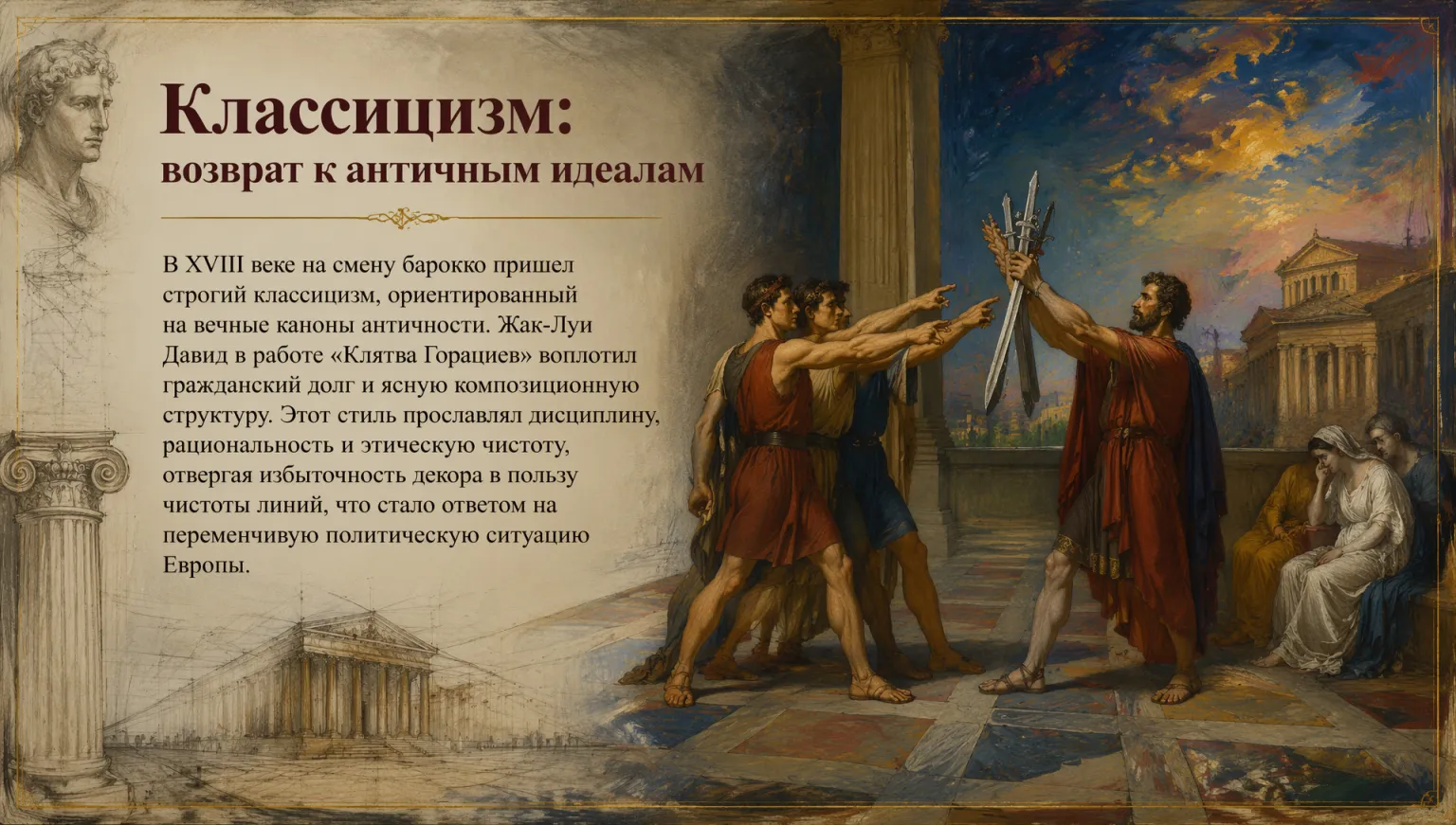 Слайд из презентации по истории искусства — пример доклада на семинар