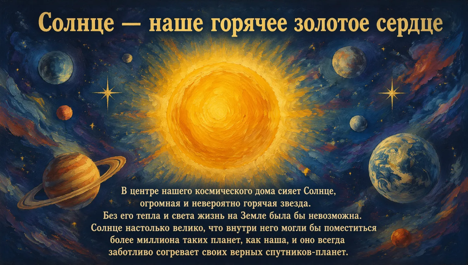 Слайд из презентации о космосе — пример оформления реферата