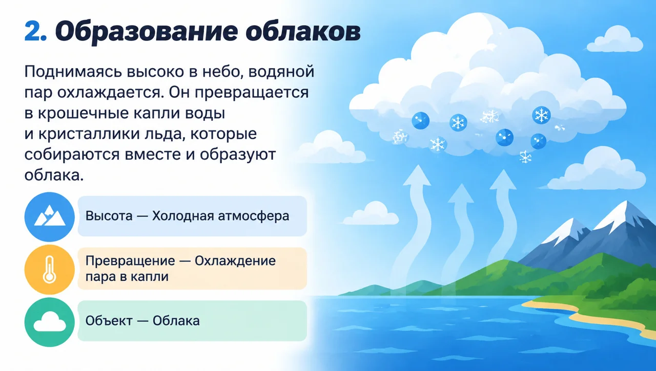 Слайд 2: Образование облаков